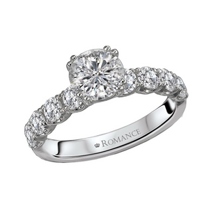 Romance Round Diamond Semi-Mount Ring