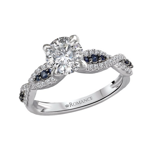 Romance Classic Sapphire Semi-Mount Diamond Ring